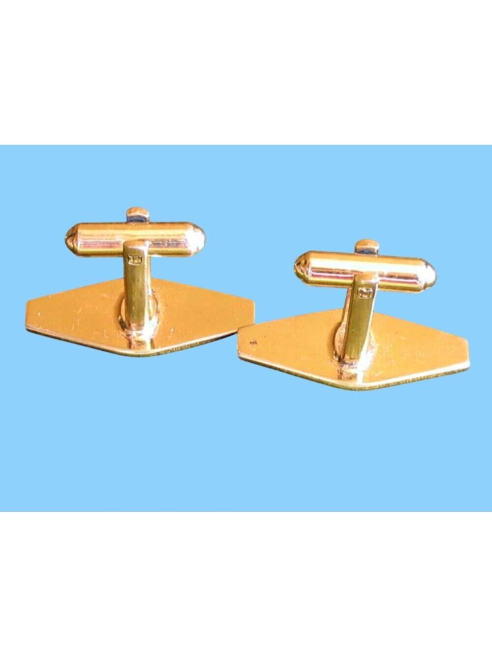 Vintage Goldtone Mid Century Cufflinks Set MCM Estate Mens